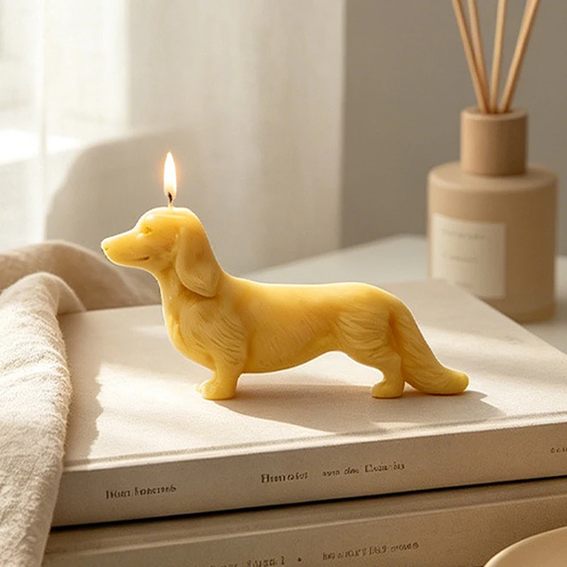 Dackel-Kerzenform aus Silikon, Welpen-Hundekerzenform, DIY Handgemachte Aromatherapie Gips Epoxidharz Gießform, Heimdekoration