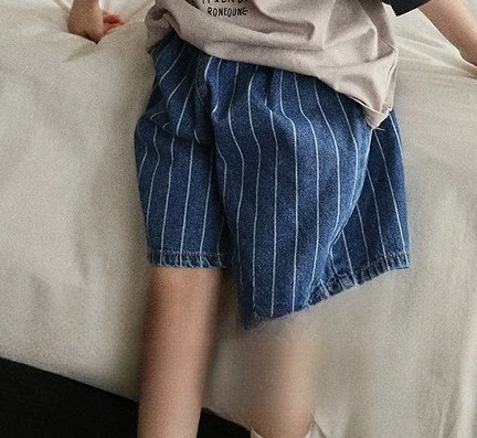 Boys and Girls Striped Elastic Waist Casual Shorts New 2026 Summer Small and Medium-sized Soft Shorts Pants