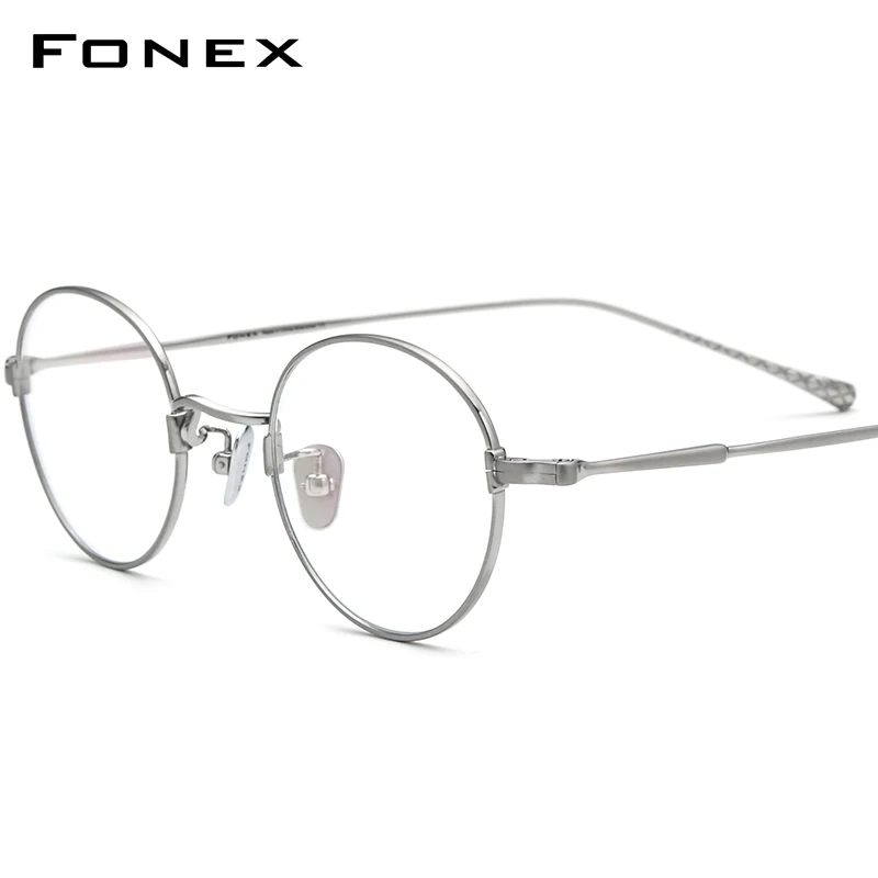 FONEX Titanium Eyeglasses Frame Men Vintage Round Glasses Women 2022 New Titan Retro Eyewear F85690