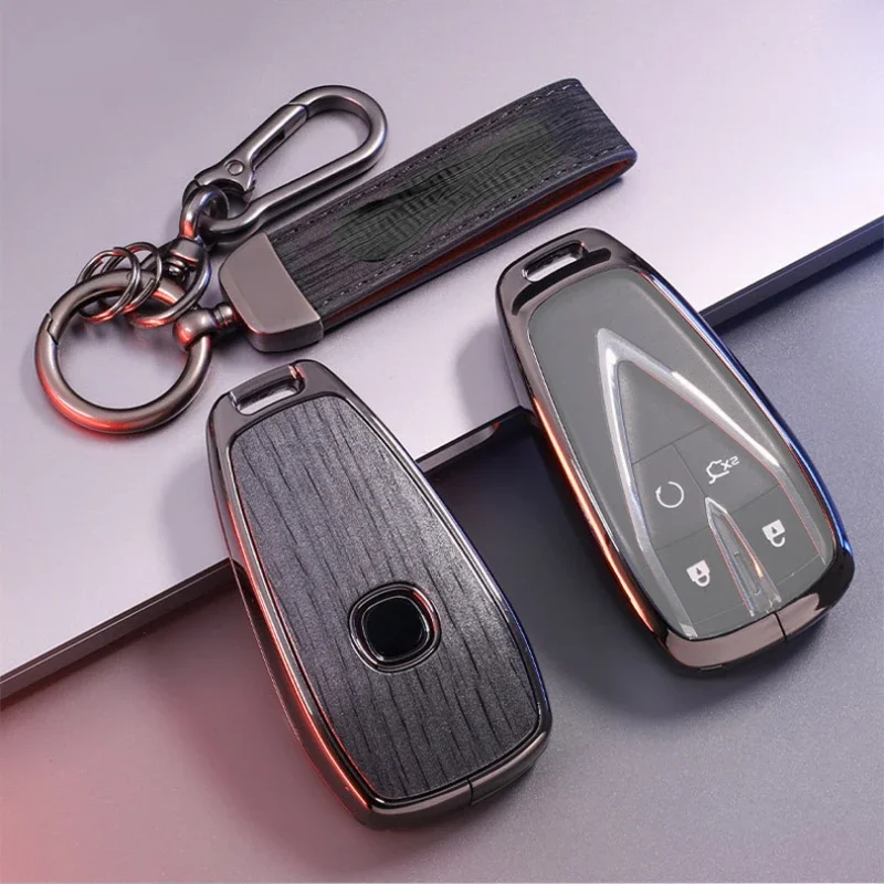 

Car Key Protection Cover Suitable for Chang An UNI-T UNI-V UNI-K Zinc Alloy+Wood Grain Mirror Surface Car Remote Key Case Cover