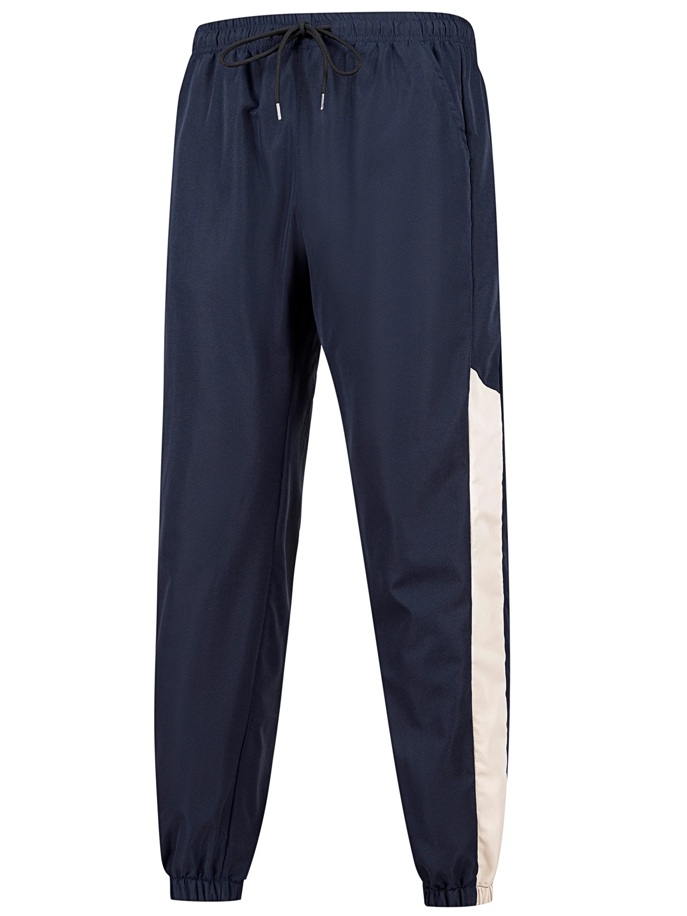 Men's Color-Block Two-Piece Set for Spring & Autumn Jacket with Cuffed Pants Ideal for Sporty Casual & Stylish Campus Outfits