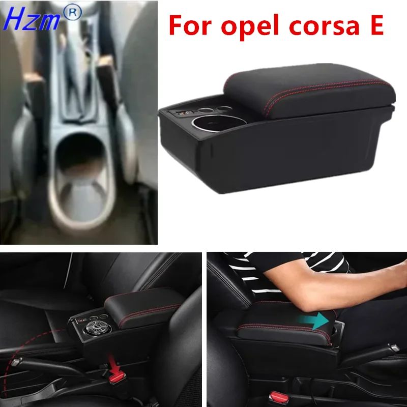 Für opel corsa E Armlehne box Für opel corsa E 2014-2020 Auto Armlehne lagerung box tasse halter Gewidmet Nachrüstung auto Zubehör