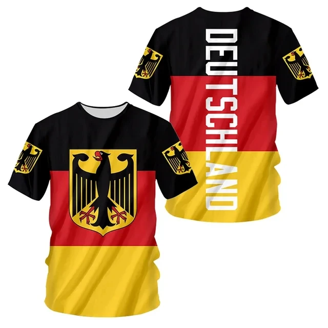 2024 German flag football jersey summer men's football oversized fashionable T-shirt short sleeved German clothing direct sales