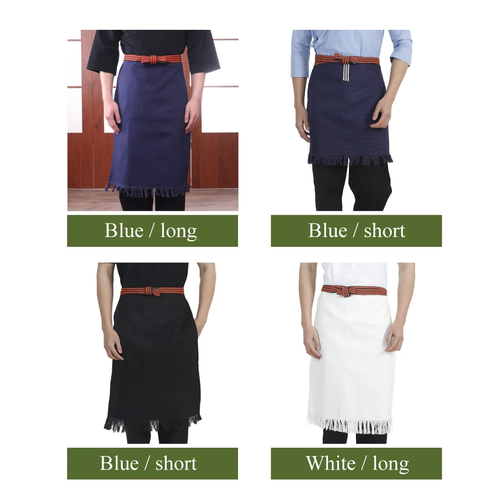 Customized Japanese Style Half Apron Canvas Chef Aprons Hotel Cuisine Izakaya Restaurant Barbecue Sushi Shop Waiter Work Clothes