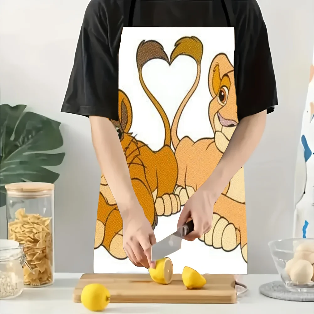 

Цельный фартук с рисунком короля льва Диснея — дизайн лица зеленой лягушки на черном фоне, идеально подходит для изготовления поделок, выпечки, рисования, кухни и уборки дома, кухонных принадлежностей