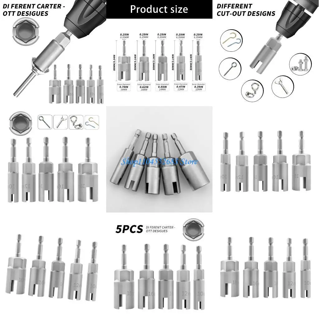 

Y6GD Time Saving Industrial 5Pcs Butterfly Nut Socket Wrench Stainless Steel Materials For Rapid Bolt Maintenance Tasks