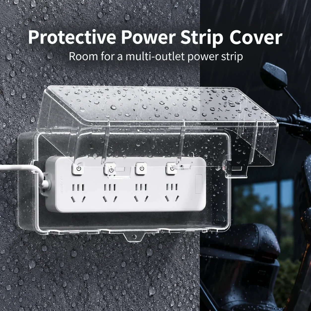 Waterproof Bathroom Outdoor Power Socket Plug-in Board Splash-Proof Wiring Drag Strip with Cover Electrical Accessory