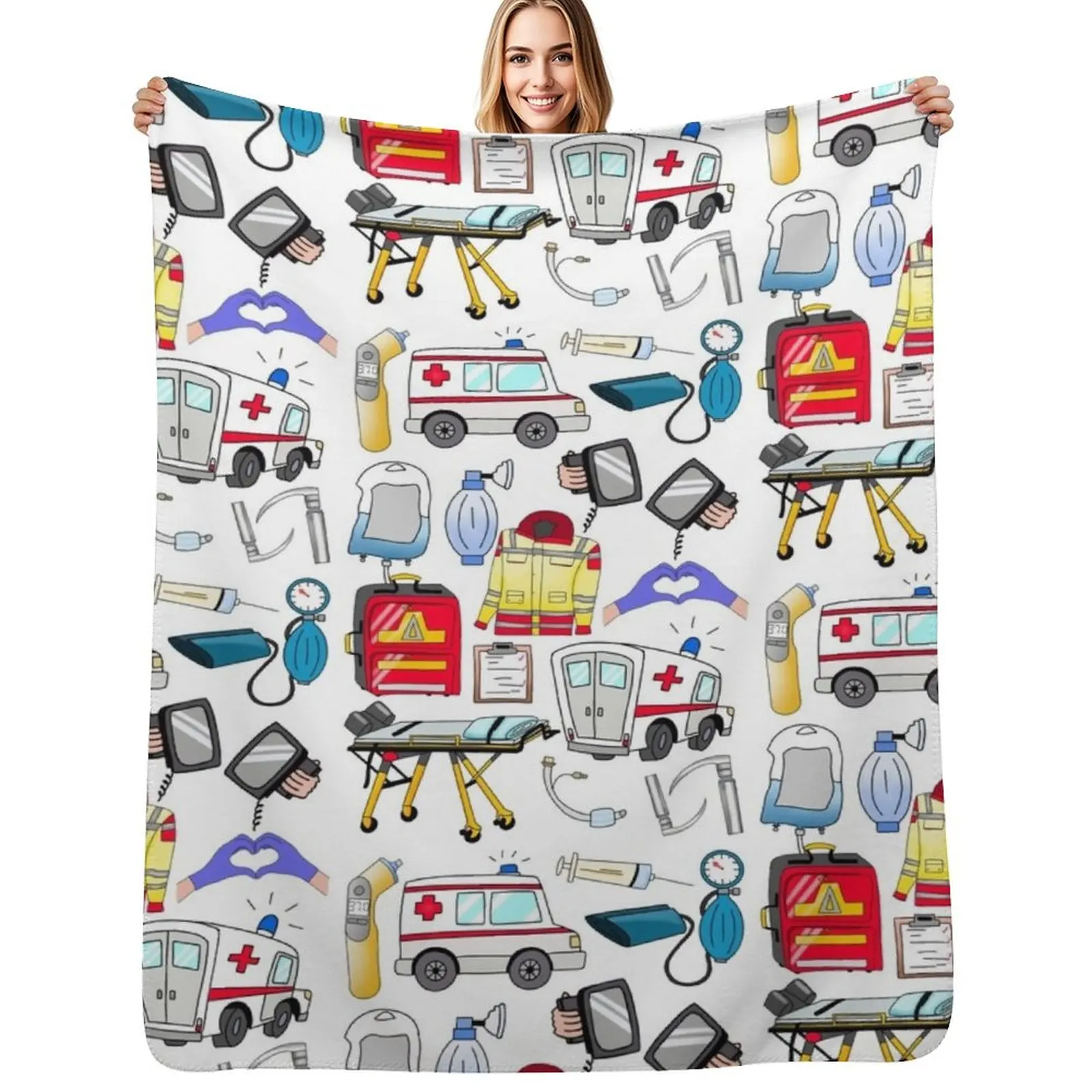 

paramedic Throw Blanket Compact Warm Blanket for Car Road Trip