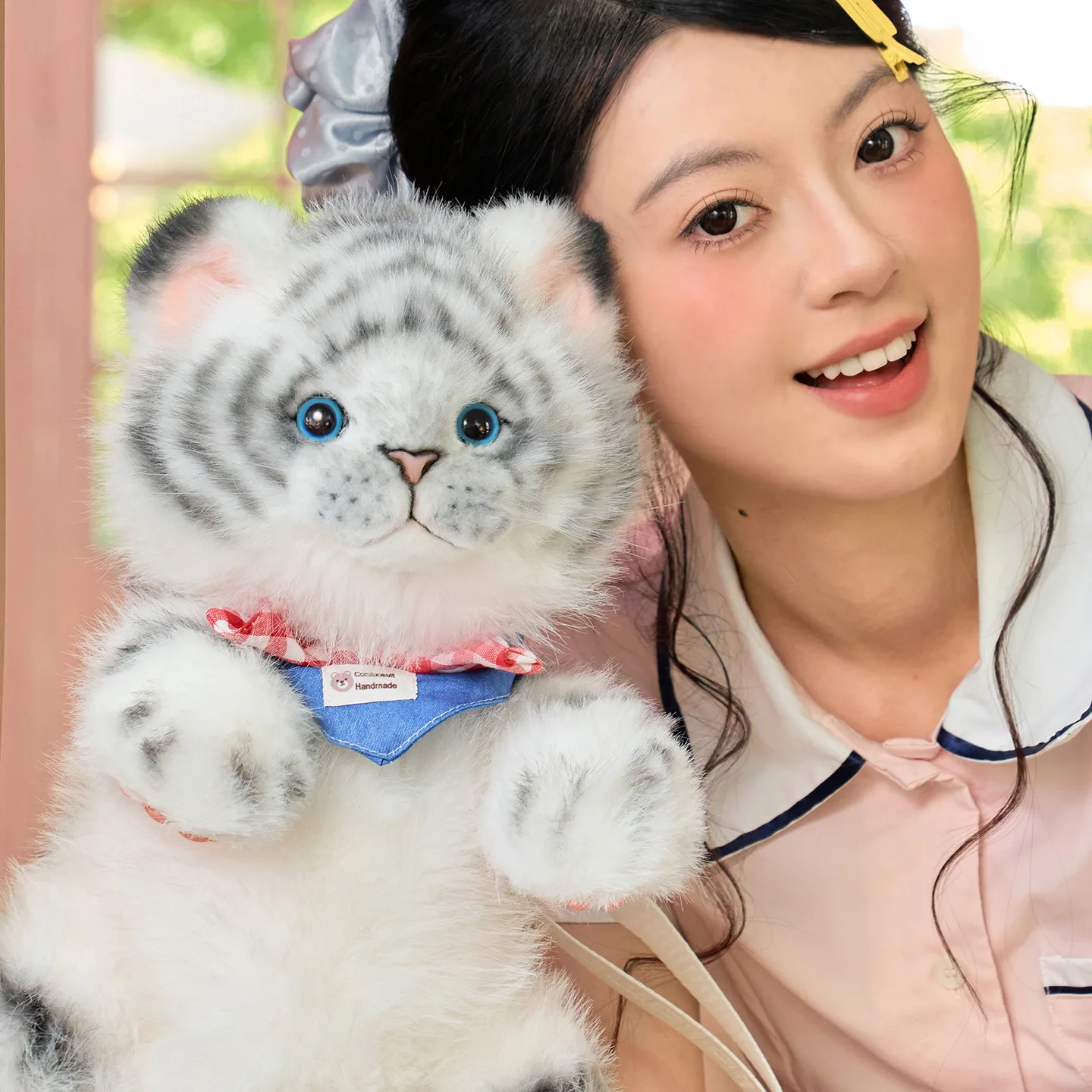 Handmade Realistic Tiger Plush Backpack Cute Stuffed Animal Doll Soft Fluffy Shoulder Bag For Adult Daily Outdoor Use