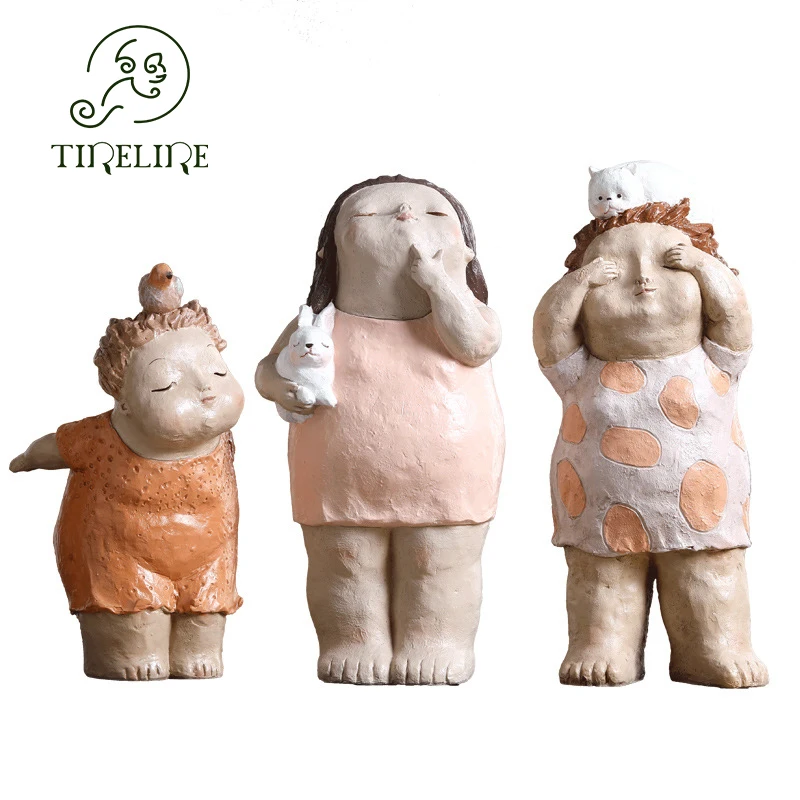 

Sculptures Abstract Statue Figurines For Interior Light Luxury Art Abstract Fat Girl Nordic Ornaments Home Modern Decoration