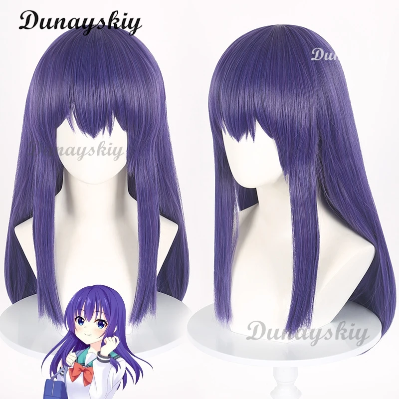 Teruhashi Kokomi Cosplay Wig Anime Saiki Kusuo Cosplay Wig 50CM ink blue Long hair Heat Resistant Synthetic Wig+Wig Cap