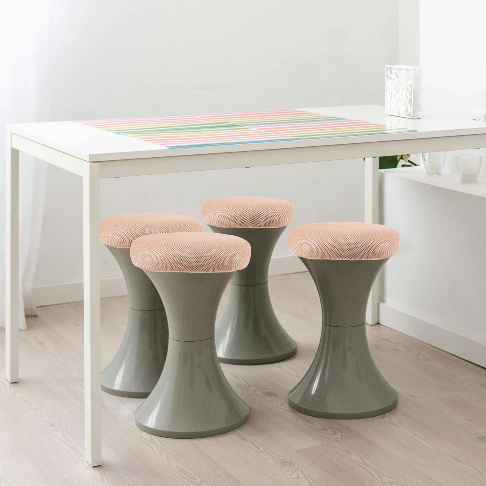 1 Round Stool Cover Chair Protector Removable Stretchable Dining Chair Cover Bar Stool Seat Replacement Home Office Use