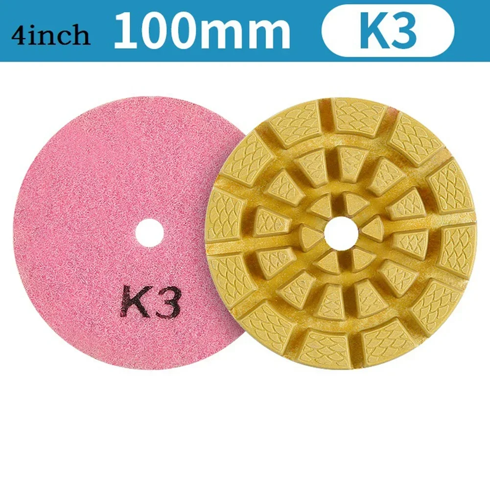 4Inch 100mm 4 Step Dry/Wet Diamond Polishing Pads For Granite Floor Wet Polishing Pad Floor Grinding Machine Abrasive Tool