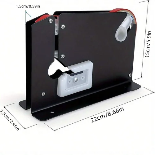 Imagen 2 del producto Sellador de cinta negra con recortadora, hoja afilada incorporada, sellador de bolsas de plástico transparente, 1 ud.