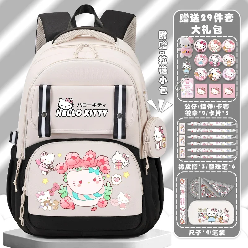 Школьный портфель Sanrio Hellokitty для студентов, новый детский мультяшный вместительный легкий рюкзак для защиты позвоночника