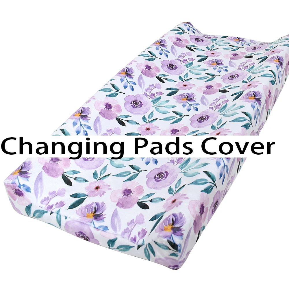 1Pc Super Soft Reusable Changing Pad Cover Printing Design Minky Material Baby Breathable Diaper Pad Sheets Cover