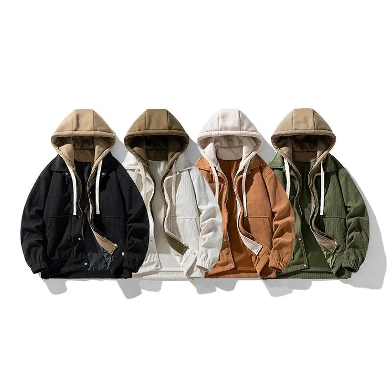 

New Fashion Hooded Sweatshirt For Men Loose Ing Single Breasted Hoodies With Pocket Boy Baseball Cardigan Jacket