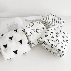 100% Muslin Cotton Swaddle Blankets For Kids Unicorn Patterns Multi-use Newborn Swaddle Infant Gauze Both Towel Baby Wrap