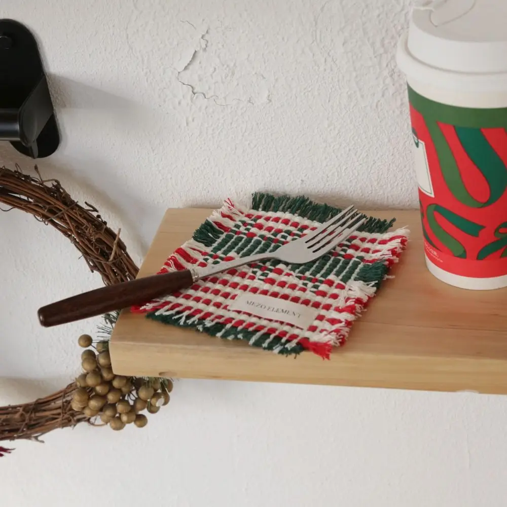 

New Ins Style Tassel Insulated Coaster Braided Handmade Cup Mat Non-slip Reusable Table Mat Home Decoration