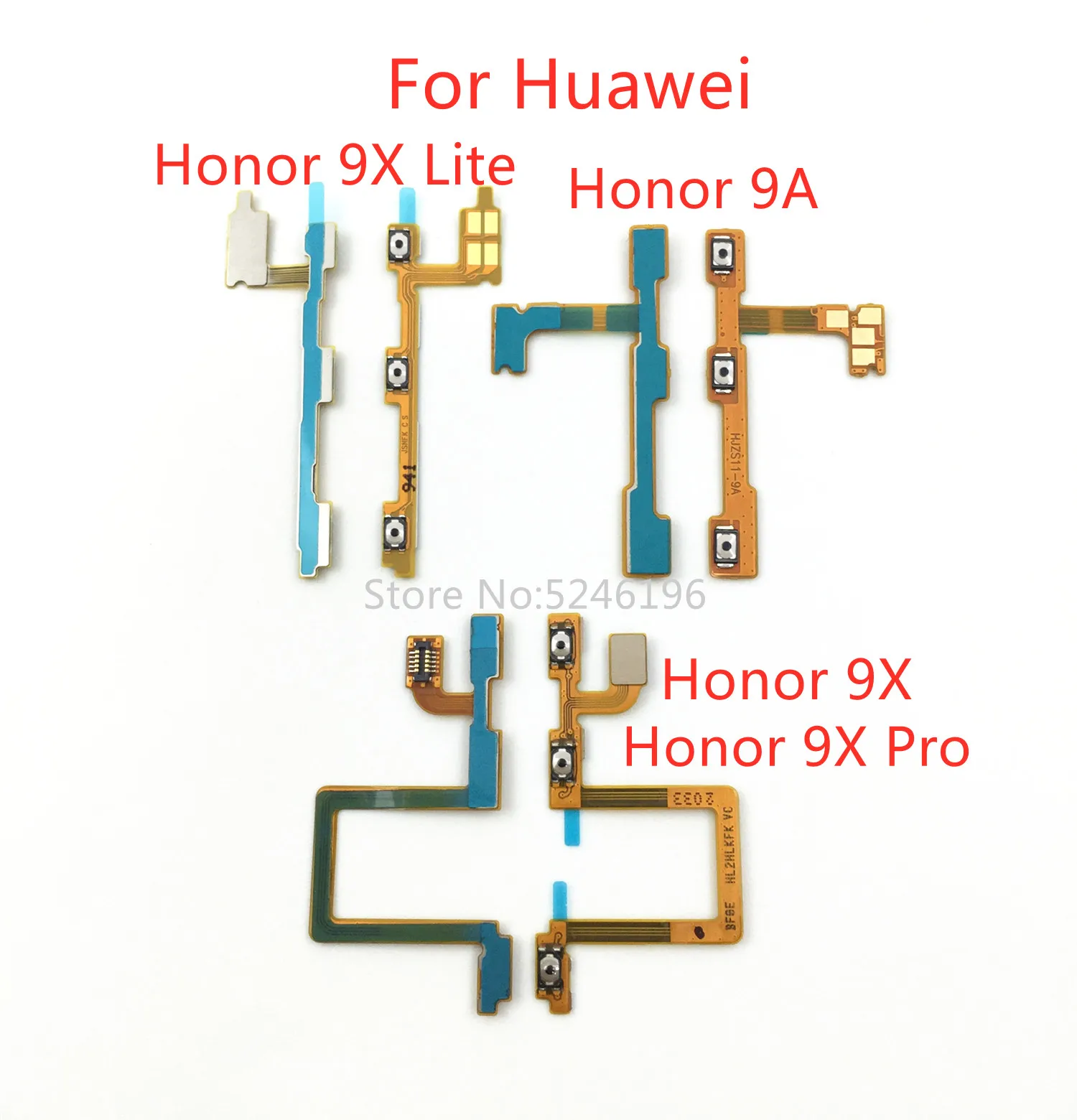 1pcs Power On / Off key Mute Volume Button Ribbon Flex Cable For Huawei Honor 9A Honor 9X Pro Honor 9X Lite Replace Part.