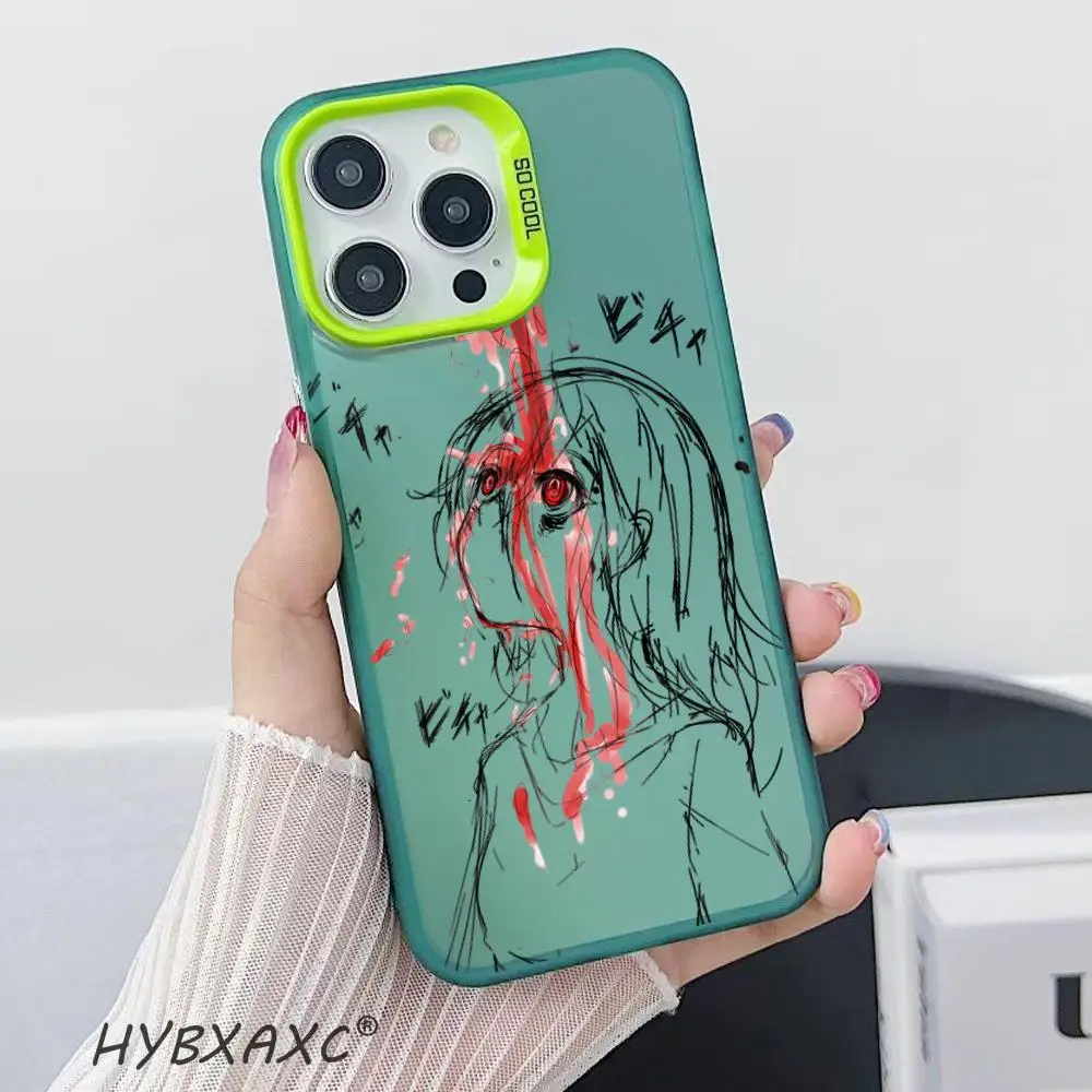 Japan luxury blood sacrifice girl Colorful Phone Case FOR IPhone16 15 pro max 14 11 12 Pro 15 Plus 13 Pro MAX XS Silver Covers