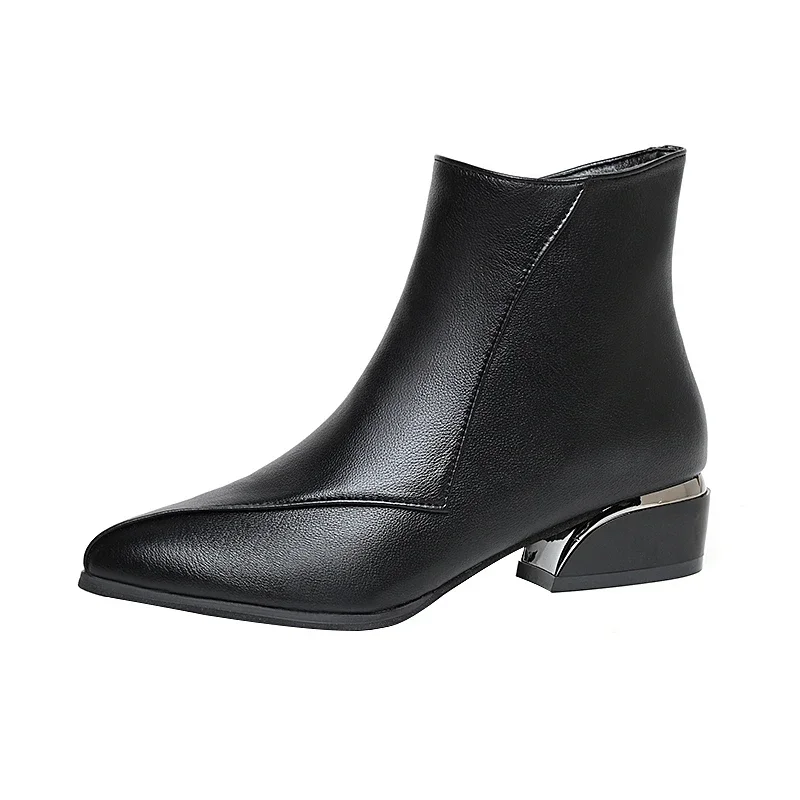 Herbst und Winter 2026 Damenstiefel Britischer Stil Modische Stiefel für Frauen Neue Dickabsatzige Übergroße Modische Kurzstiefel – Detail 17