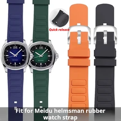 Original Curved Men Rubber Watch Strap For Mido New Multifort TV M049.526 Sport WatchBand Quick release Green blue Silicone band