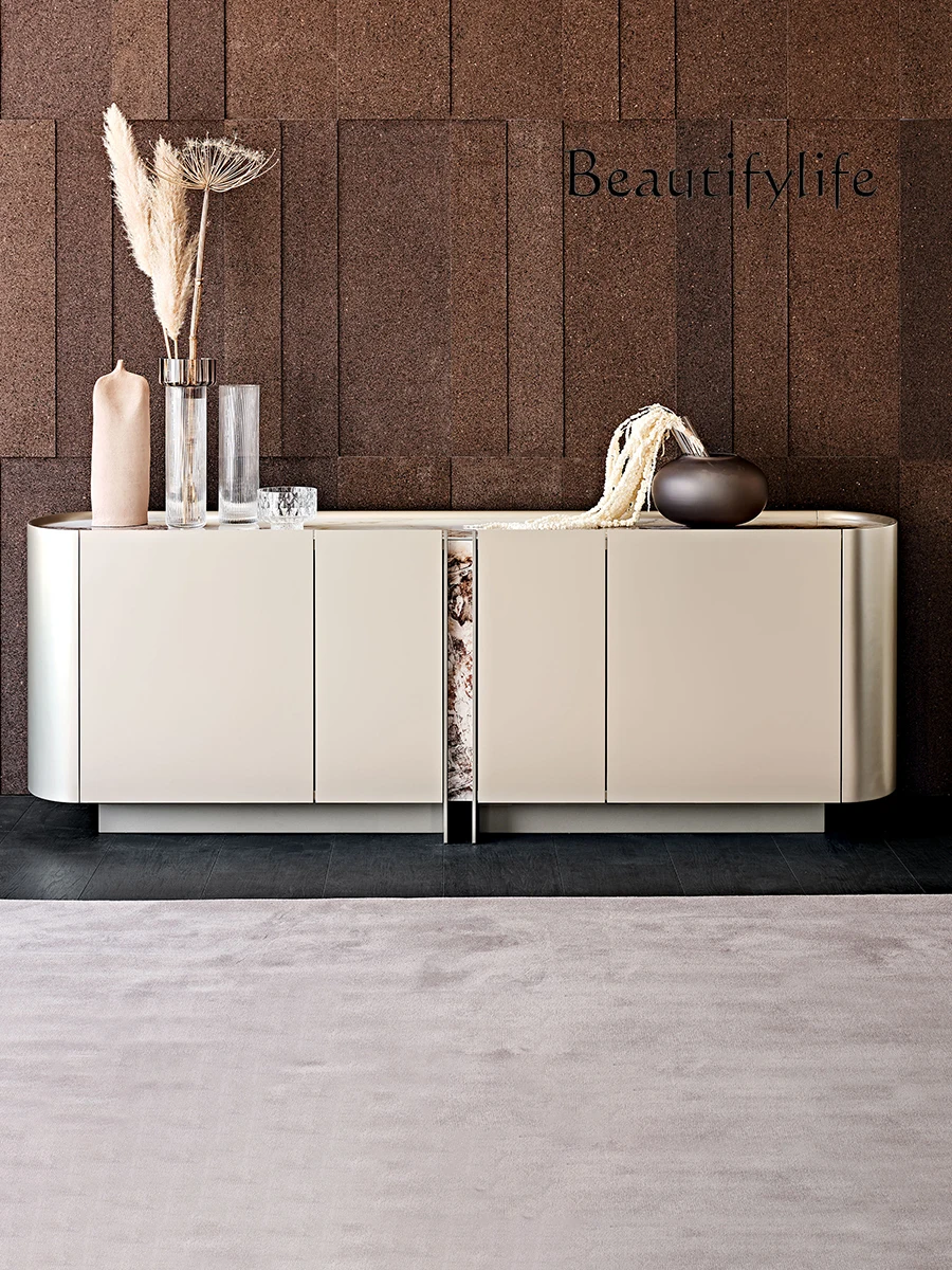 Minimalist Creative Sideboard Cabinet Light Luxury Solid Wood Storage Decoration Multi-Functional Storage Entrance Cabinet