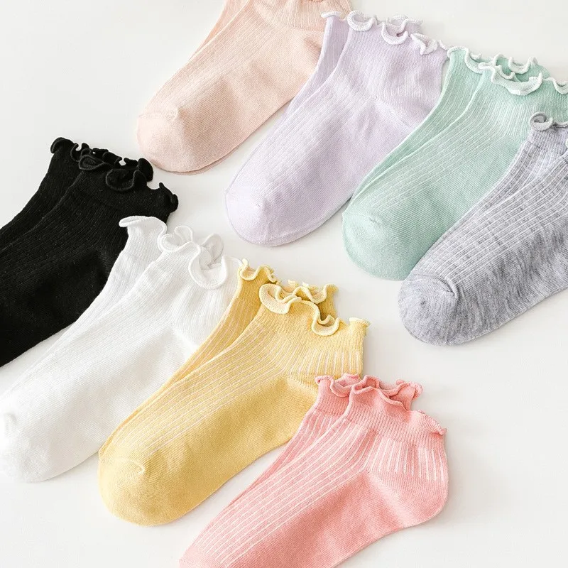 8 أزواج الربيع الصيف منتج جديد بلون الفطريات حافة المرأة الجوارب القصيرة عادية تنوعا أنبوب قصير الجوارب النسائية الشفافة