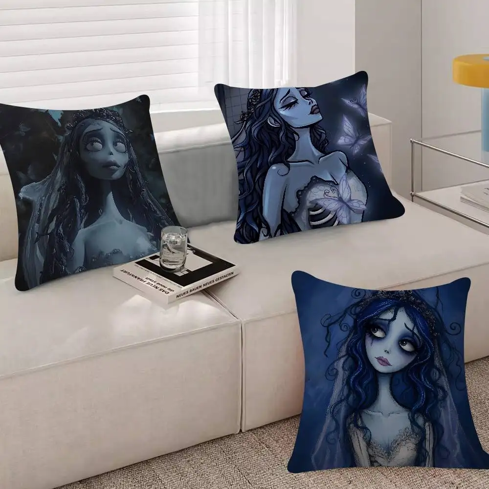 Movie Cartoon Corpse Bride-B Cushion Cover Soft Decorative Square Cushion Covers 45x45cm Pillowcases For Sofa Couch Bedroom