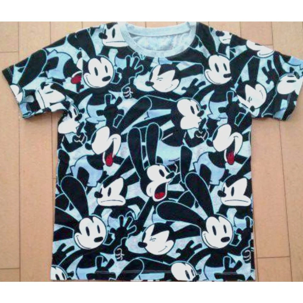 

Disney Oswald The Lucky Rabbit 3D Printing Children's Cartoon Tops Summer Men's Women's Quick-drying T-shirts Kid's Daily Tees