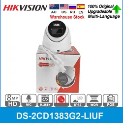 Hikvision 8MP IP Camera DS-2CD1383G2-LIUF POE Built-in Mic 4K Smart Hybrid Light Dual-Light White IR SD Card Slot Network Camera
