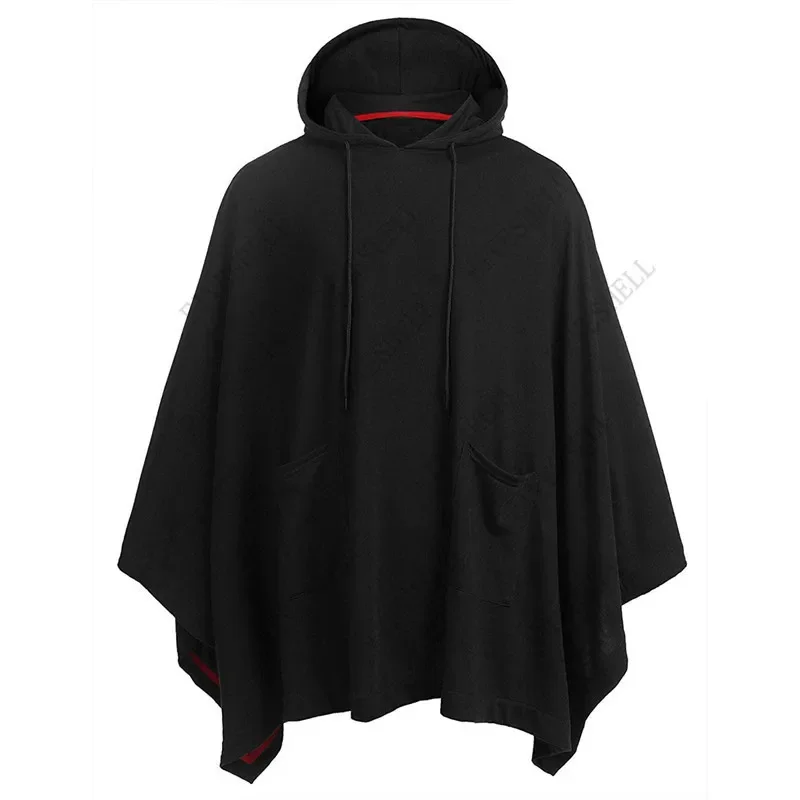 Poncho à capuche décontracté pour hommes, manteau à la mode, sweat à capuche, chemise de protection, streetwear hip hop, pull avec poche, unisexe, 550 cape