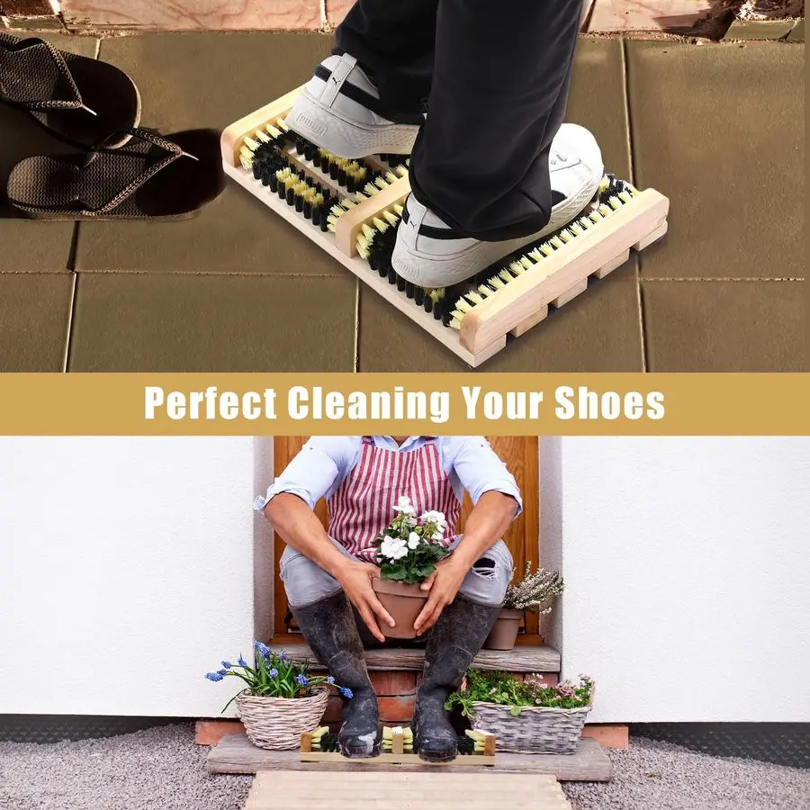 2 Pcs Shoe and Boot Scraper Brush Outdoor Shoe Cleaner Scraper All Weather Boots Cleaner for Cleaning, Deep Removes Snow, Sand a