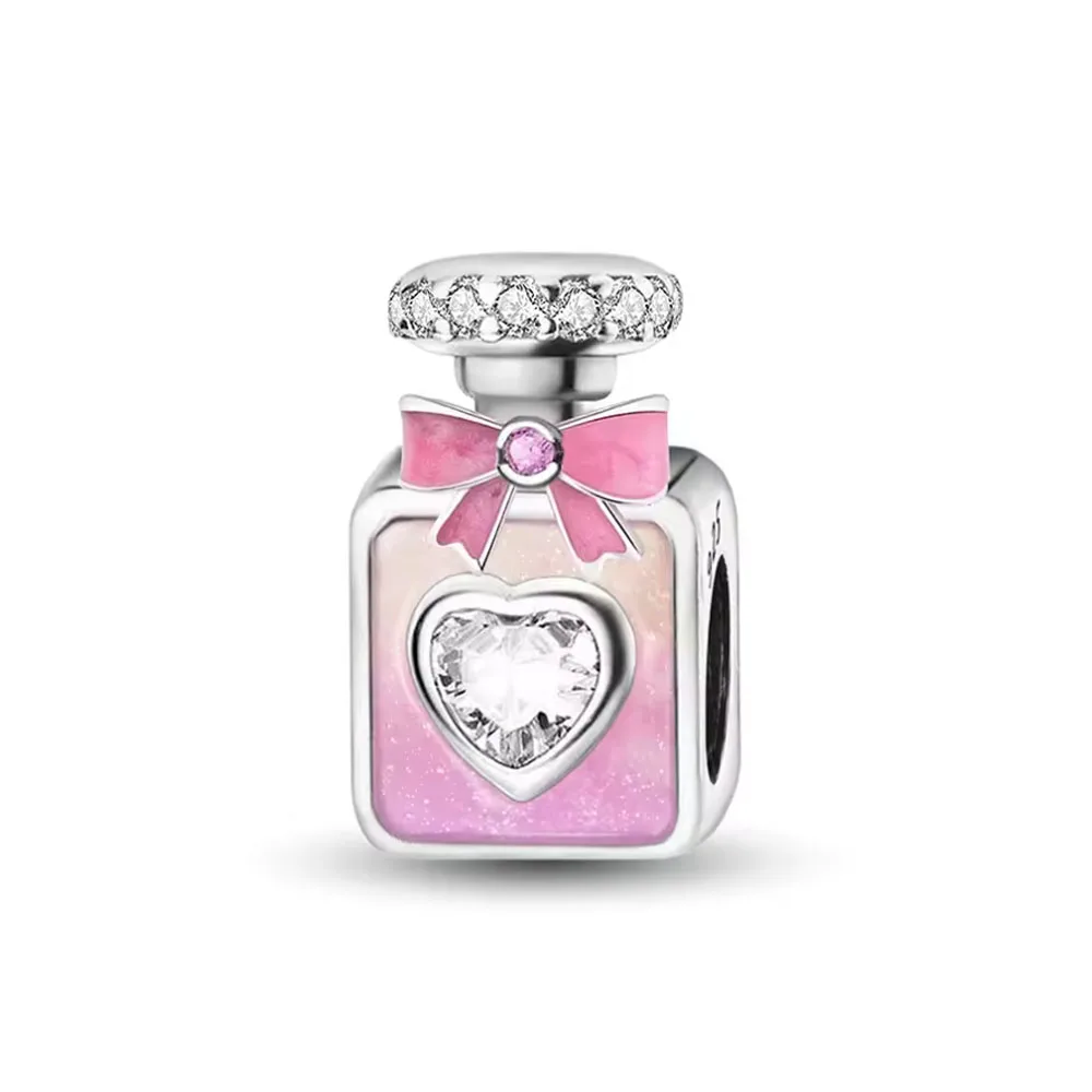 New Authentic 925 Silver Original Pink Series Charm Fit Bracelet Jewelry Couple's Anniversary Gift Perfume Cake Bead Pendant - view 5