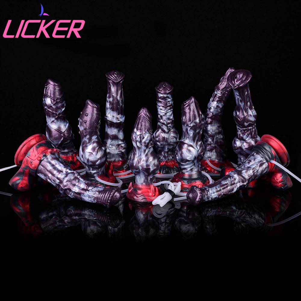 Licker-女性用の人工犬の結び目のディルド,射精用のディルド,ペニス,動物のお尻のプラグ,肛門の大人のおもちゃ,オナホール,セックスショップ