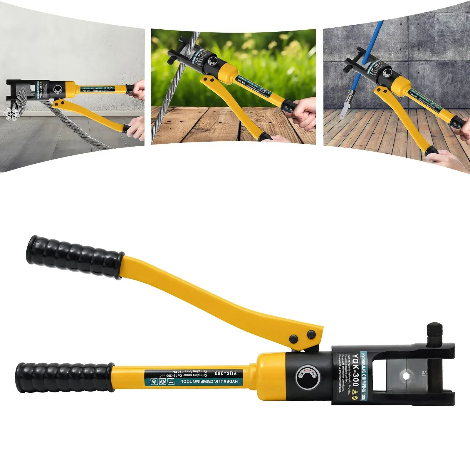 YQK300 Tonne Hydraulic Crimping Tool Rope Balustrade Wire Cables Copper Crimper equipped with 4 seals