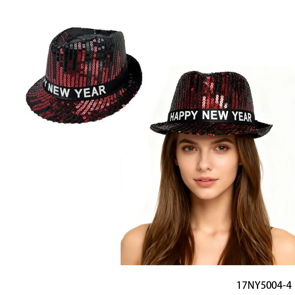 

PESENAR Черно-красная новогодняя шапка с блестками, привлекательный стиль, аксессуар для атмосферы новогодней вечеринки