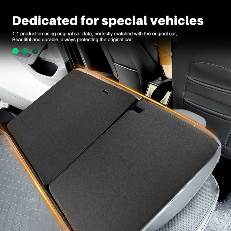 Rear Seat Back Pads for Tesla 2024-2026 Model 3 Highland Leather Second Row Seats Backrest Protector Anti Kick Pad Accessories