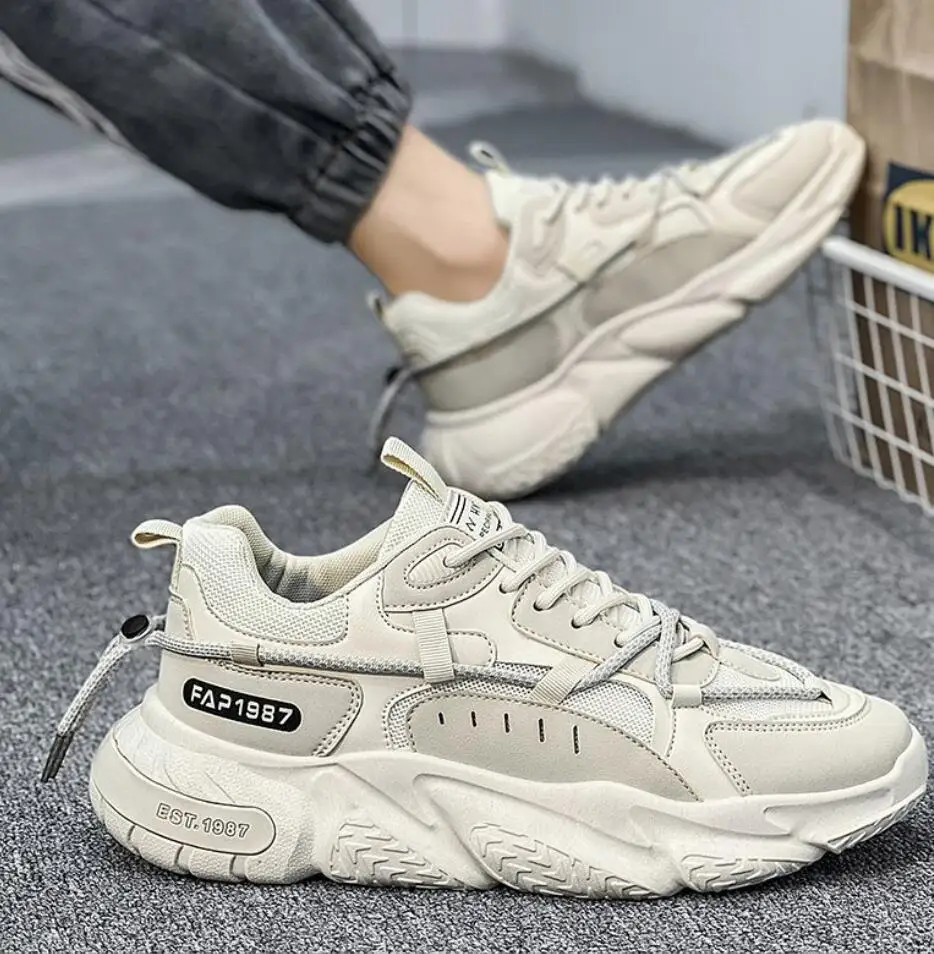 Men Casual Shoes Fashion Men's Chunky Sneakers Height Increasing Dad Sports Shoes Thick Sole Male Footwear Street Walking Shoes