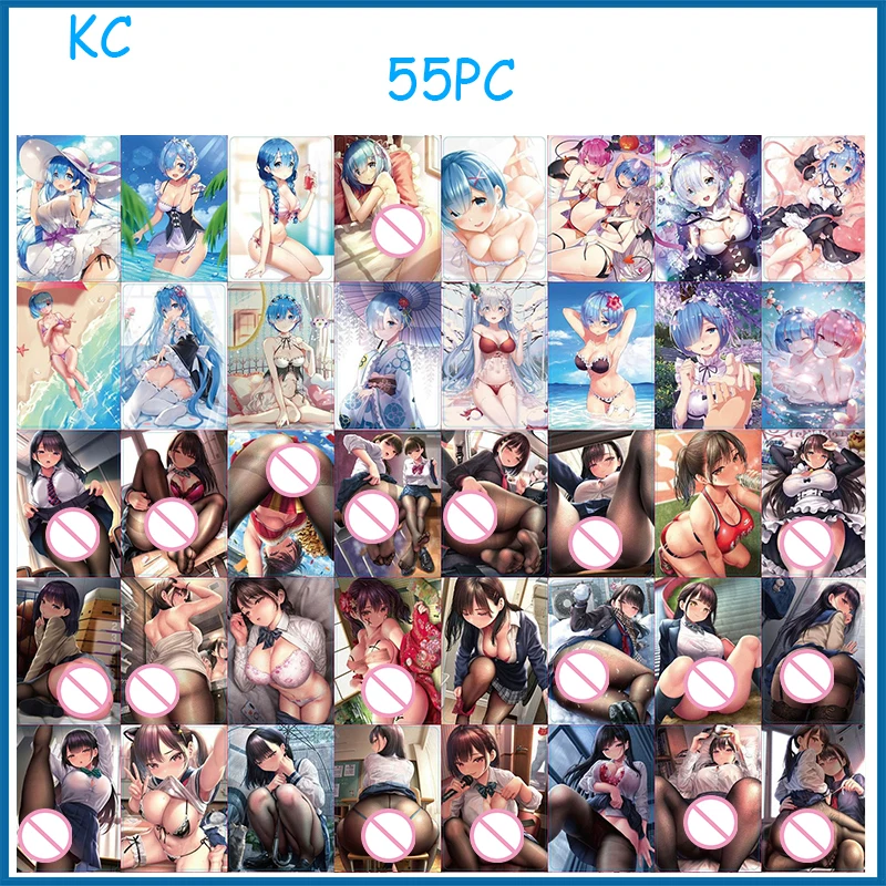 

55PC/Set Anime Goddess Story DIY ACG Sakurajima Tokisaki Mainy Sexy Card Toys For Boys Collectible Card Christmas Birthday Gift