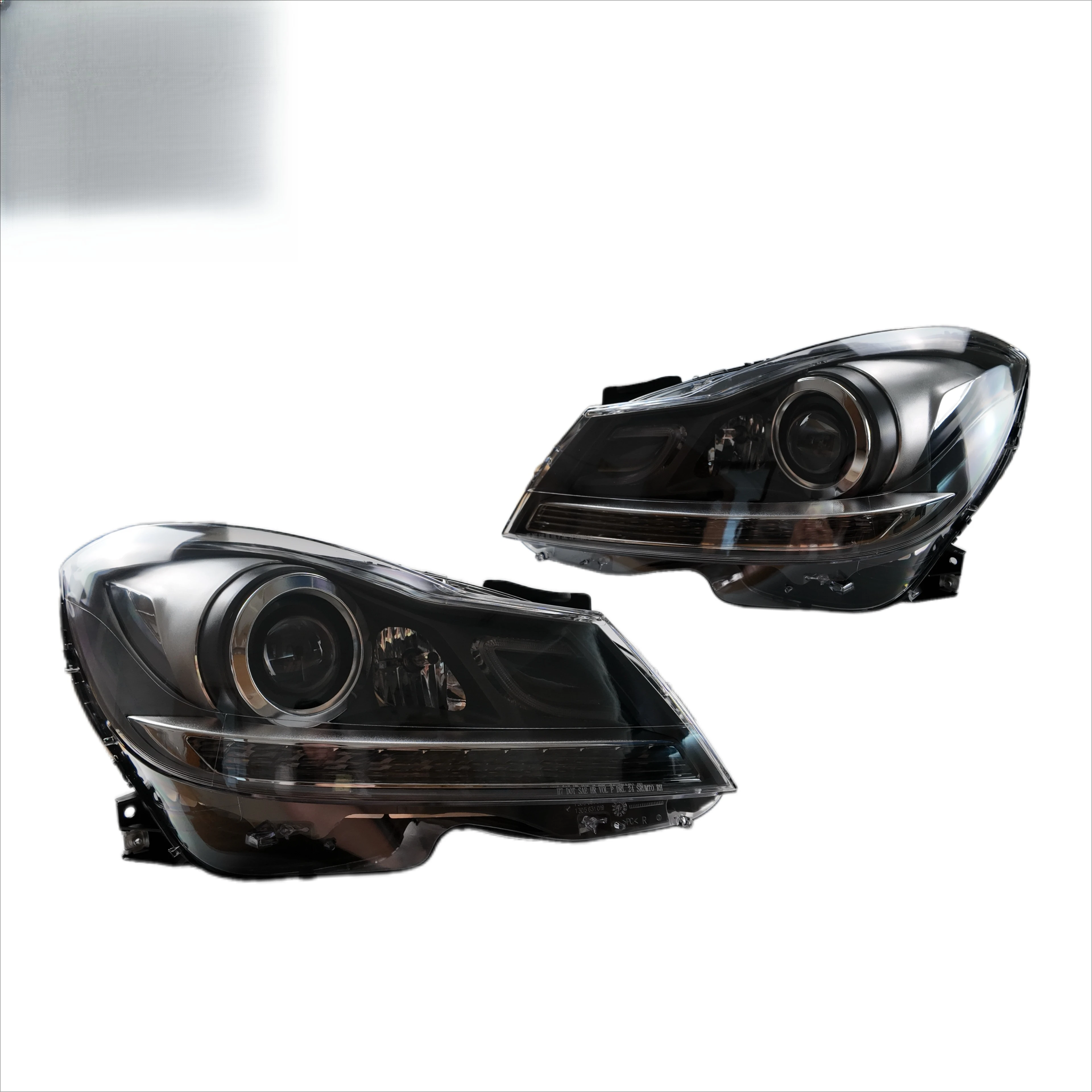 Performance Headlight Black Led Signal DRL Projector W204 Halogen Upgrade High Version 2011-2014 for  C Class