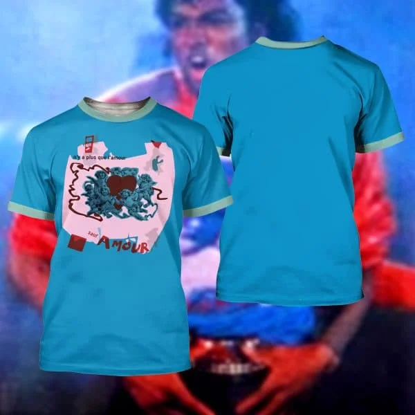 Camisetas en blanco para fiestas temáticas de los 80 Beat It Amour, camisetas gráficas de streetwear para hombre, ropa de hombre estilo hip hop manga, conjuntos a juego para la familia.