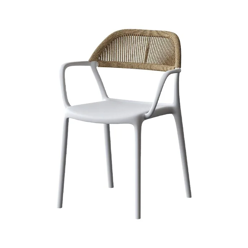

Rattan plastic back chair Nordic style café armchair outdoor casual dining chair courtyard restaurant Internet celebrity chair