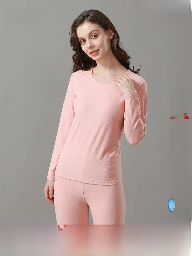 

Женский теплый комплект термобелья Snow Flng: повседневный, комфортный, мягкий, модный, с круглым вырезом, длинными рукавами и длинными брюками, цветной