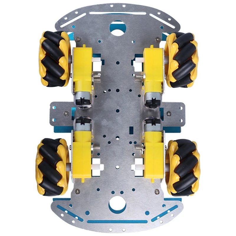 Inteligentny Robot zestaw samochodowy na cztery koła Smart Mecanum jednowarstwowe samochód ze stopu aluminium podwozie do samodzielnego zestaw montażowy wymiany samochodu