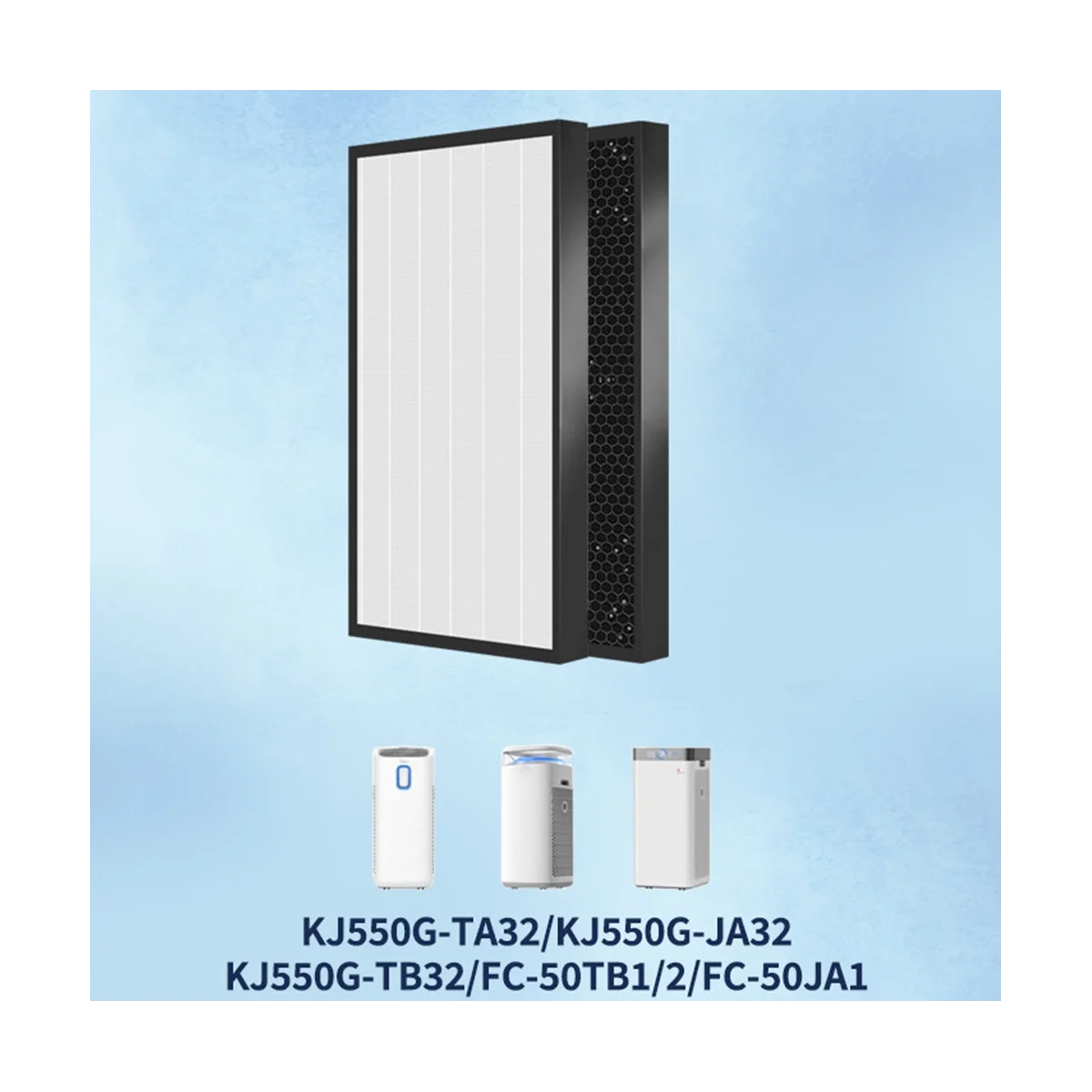 HEPA Filter for KJ550G-TA32/KJ550G-JA32/KJ550G-TB32/-50TB1/2FC-50JA1 Air Purifier Replacement Filter Elements