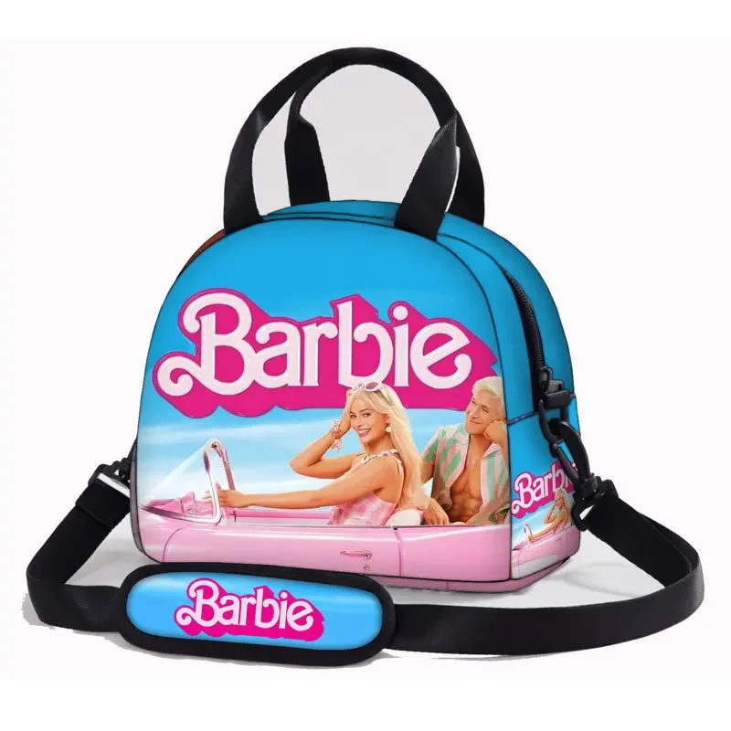 Anime Kawaii Cartoon Barbie Barbie z nadrukiem dziecięca torba na Lunch na ramię przenośna torba na Lunch z motywem kreskówkowym Cross-body prezenty