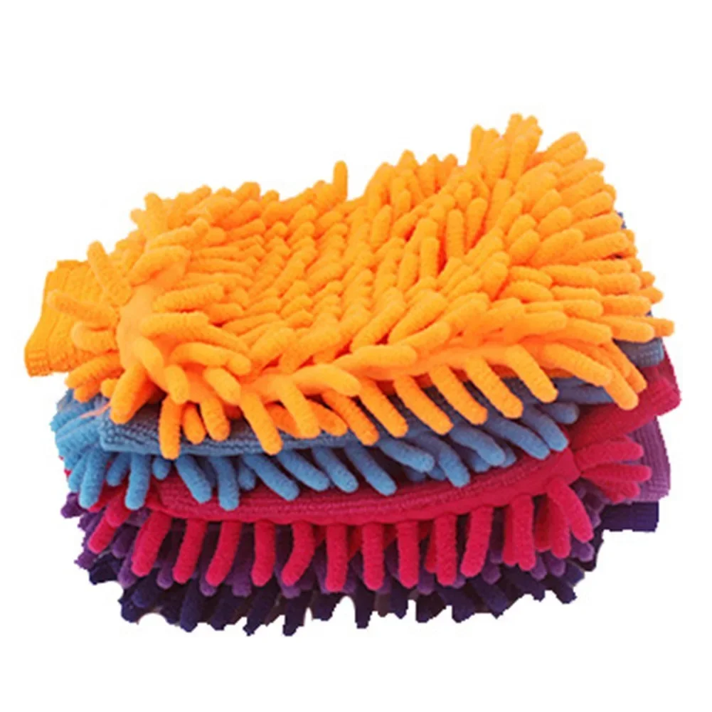 Car Wash Gloves Chenille Coral Fleece Gloves Washing Wiper Car Cleaning Towel Auto Dust Washer Mitt Car Cleaning tools