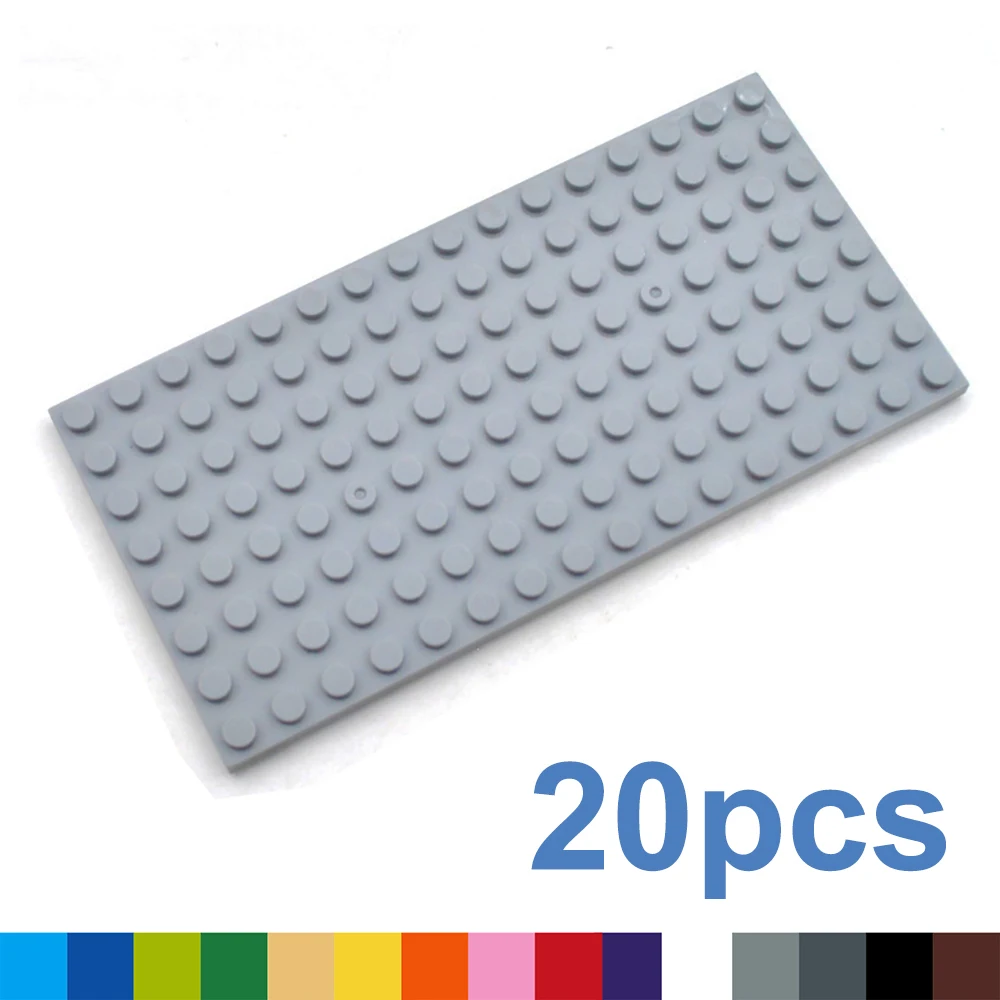 20pcs Thin 8x16 DIY Building Blocks Figures Bricks Dots 12Color Educational Creative Compatible With 92438 Toys for Children